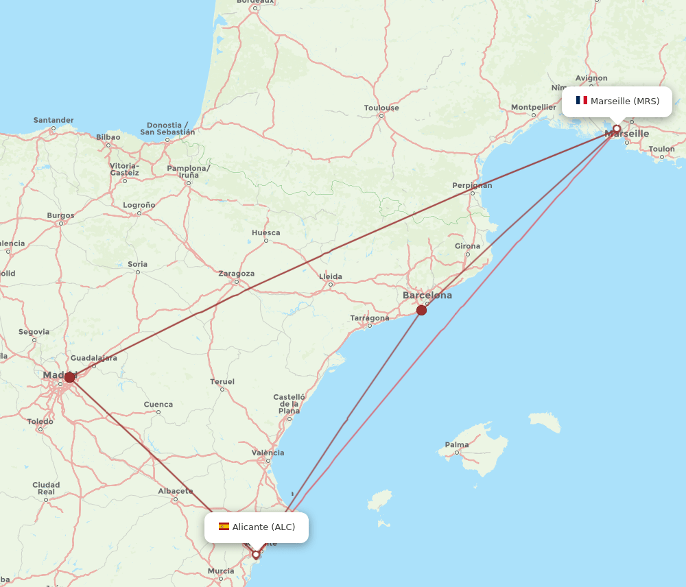 MRS-ALC flight routes