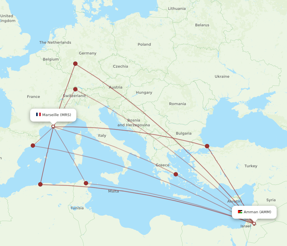 MRS-AMM flight routes