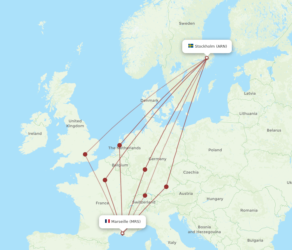 MRS-ARN flight routes