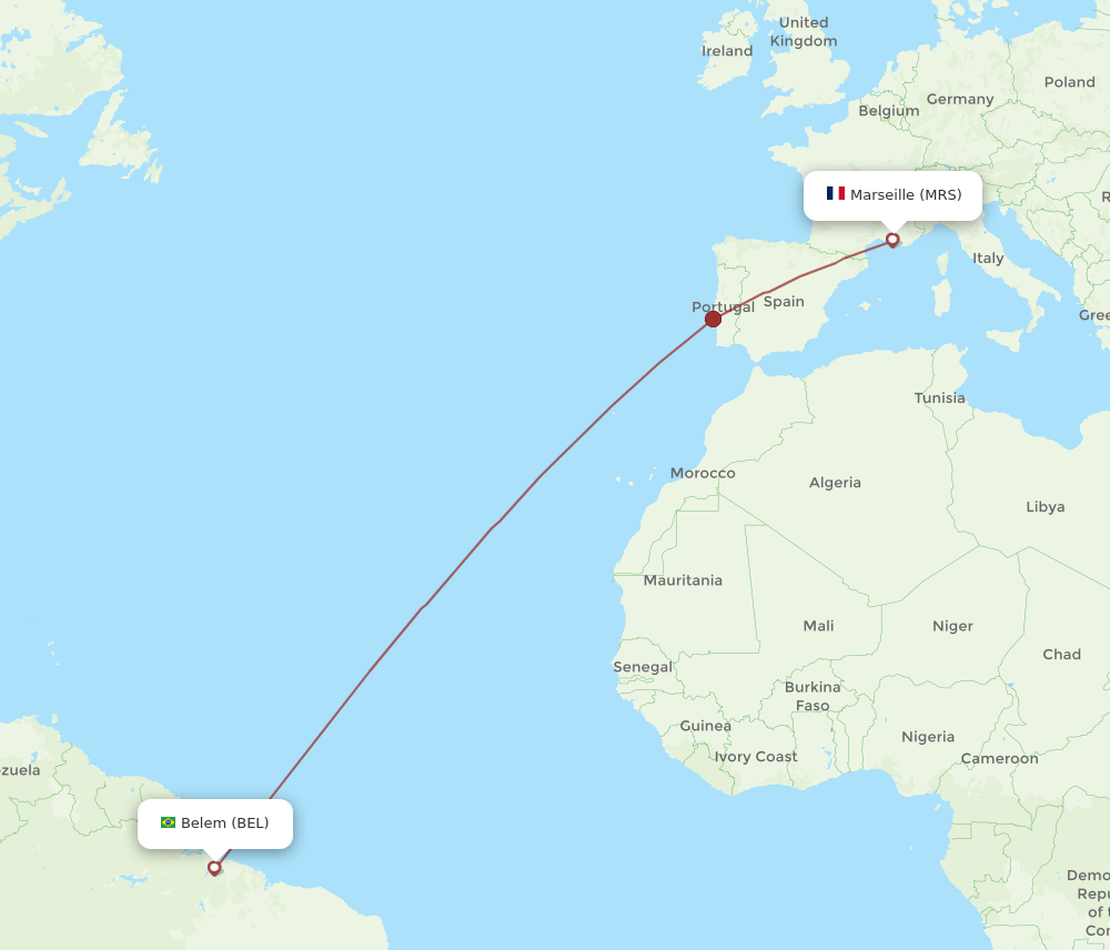 MRS-BEL flight routes