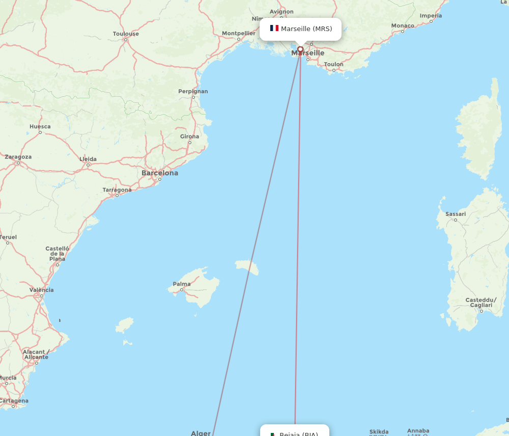 MRS-BJA flight routes