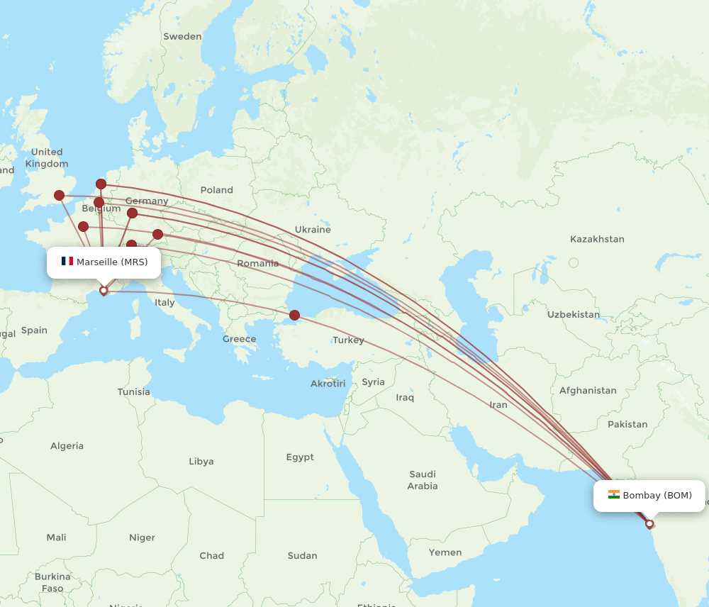 MRS-BOM flight routes