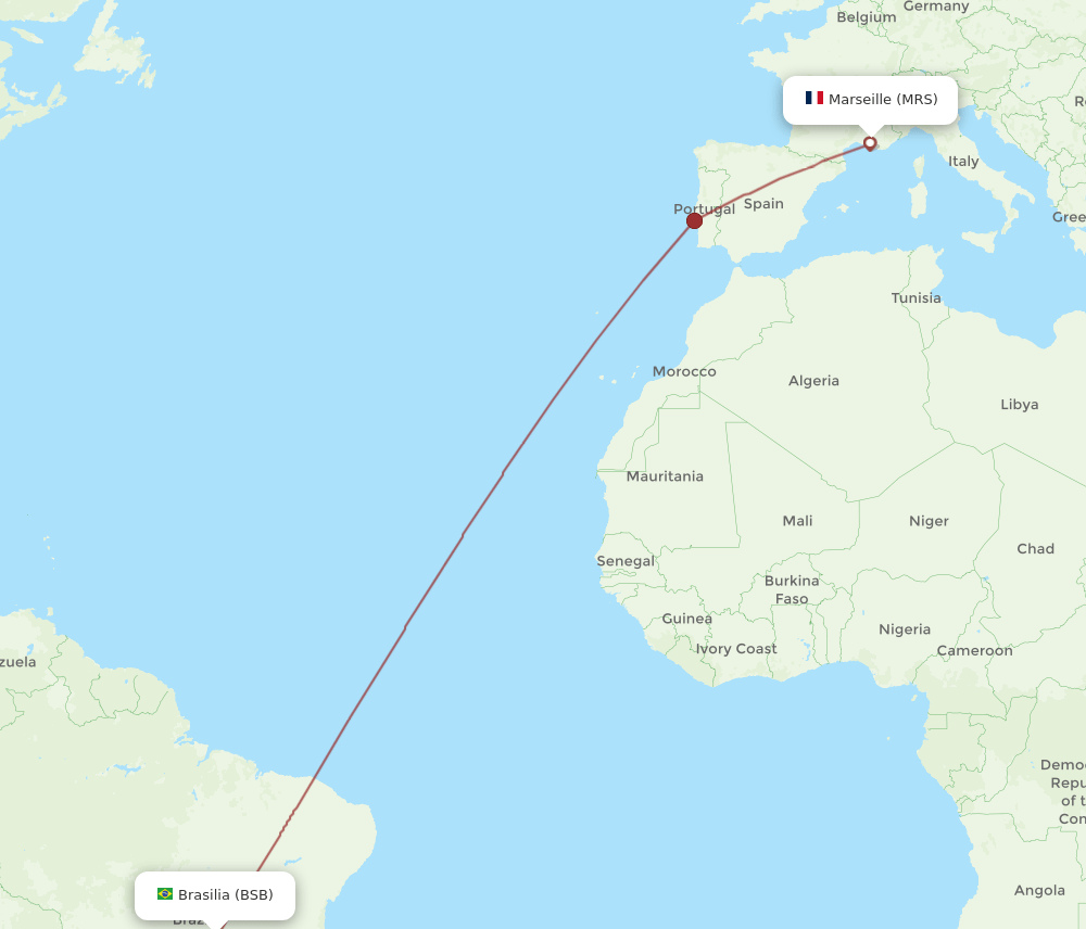 MRS to BSB flights and routes map