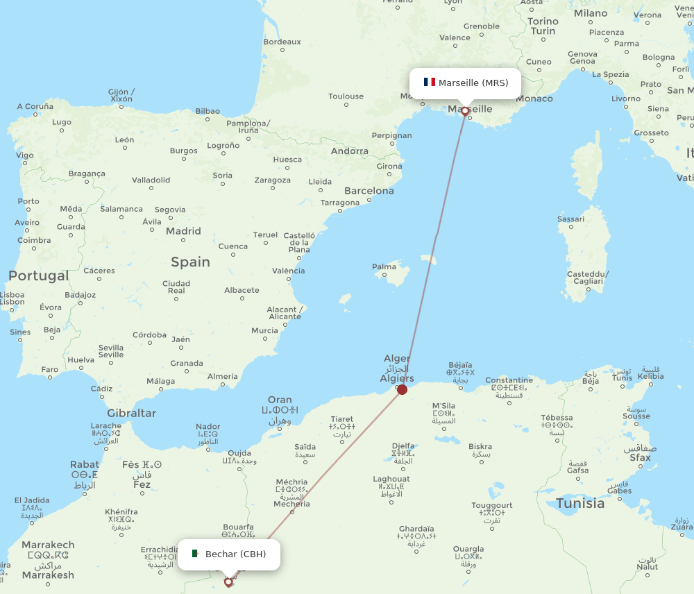 MRS-CBH flight routes