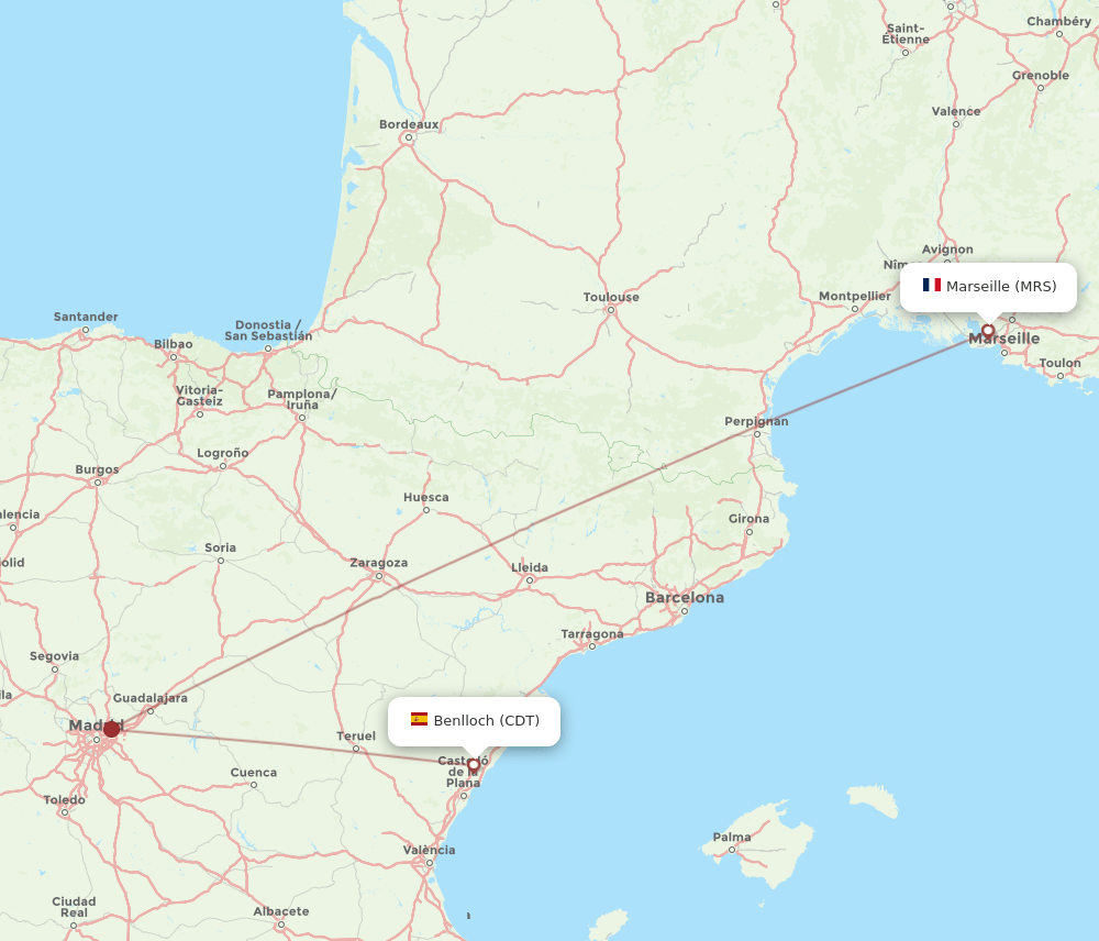 MRS-CDT flight routes