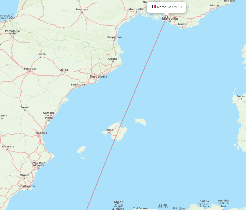 MRS to CFK flights and routes map