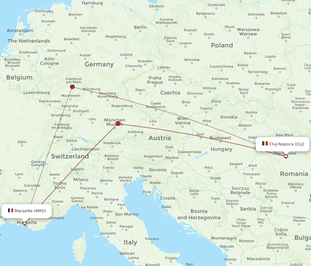 MRS-CLJ flight routes