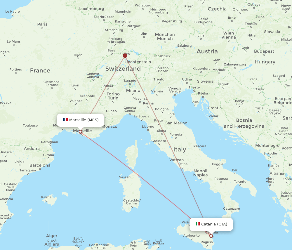 MRS-CTA flight routes