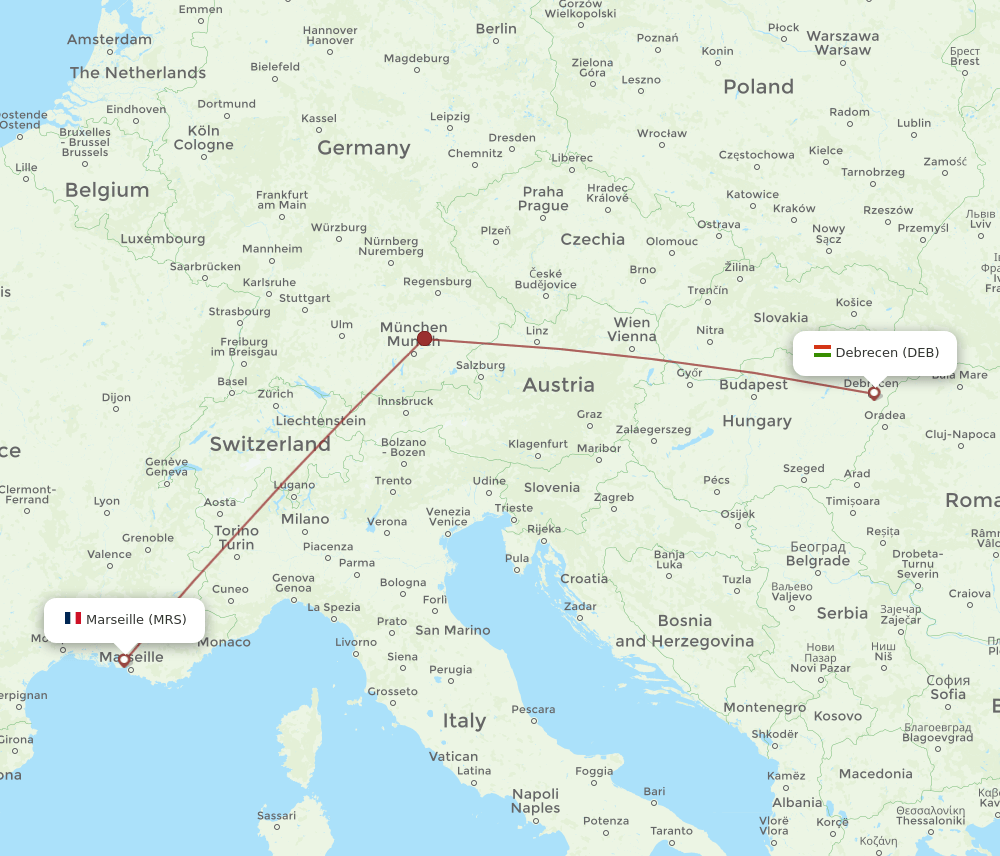 MRS-DEB flight routes