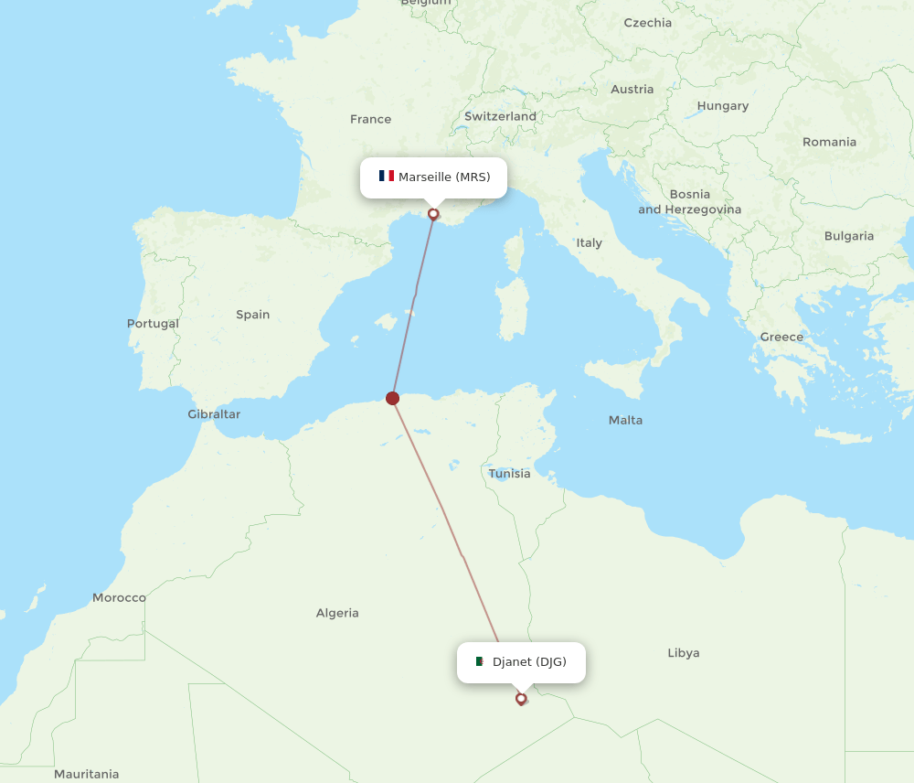 MRS-DJG flight routes