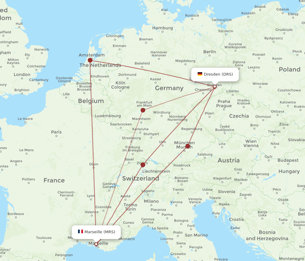 MRS-DRS flight routes