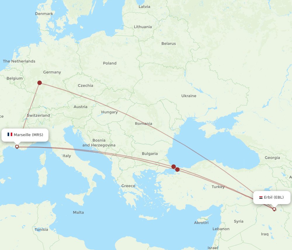 MRS-EBL flight routes