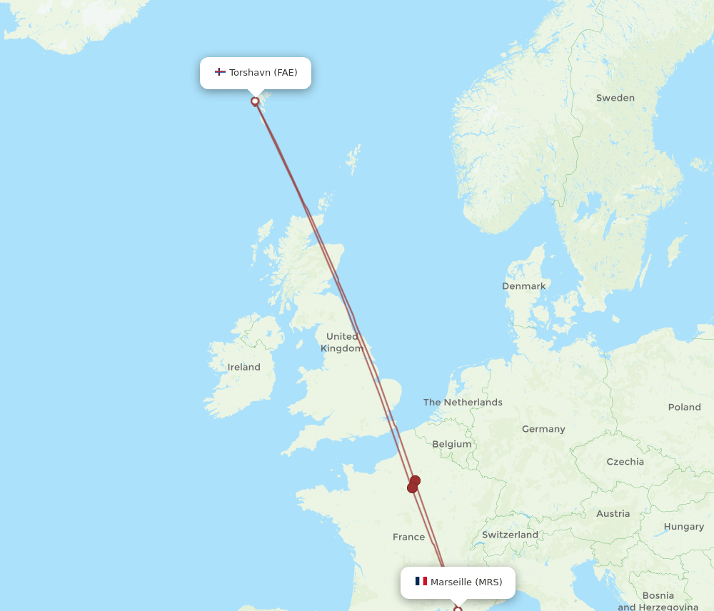 MRS-FAE flight routes