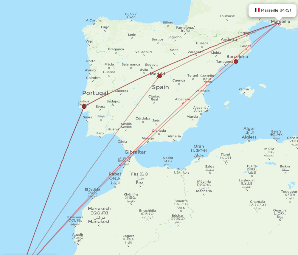 MRS-FUE flight routes