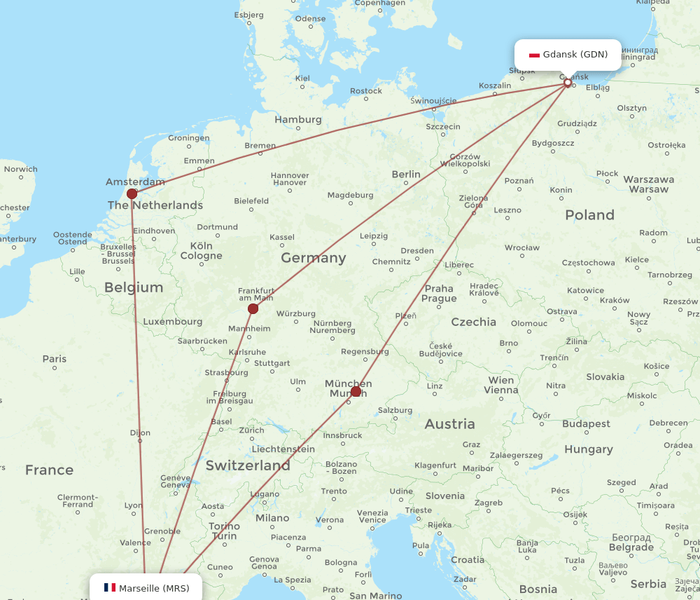 MRS-GDN flight routes