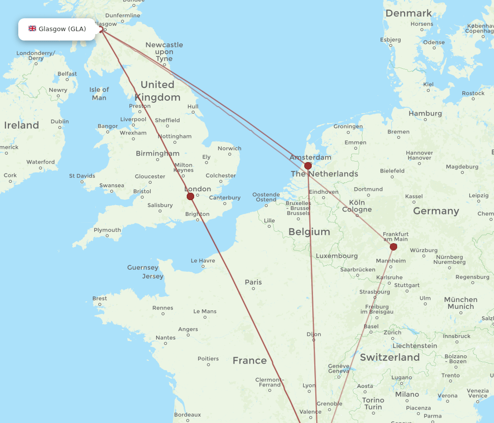 MRS-GLA flight routes