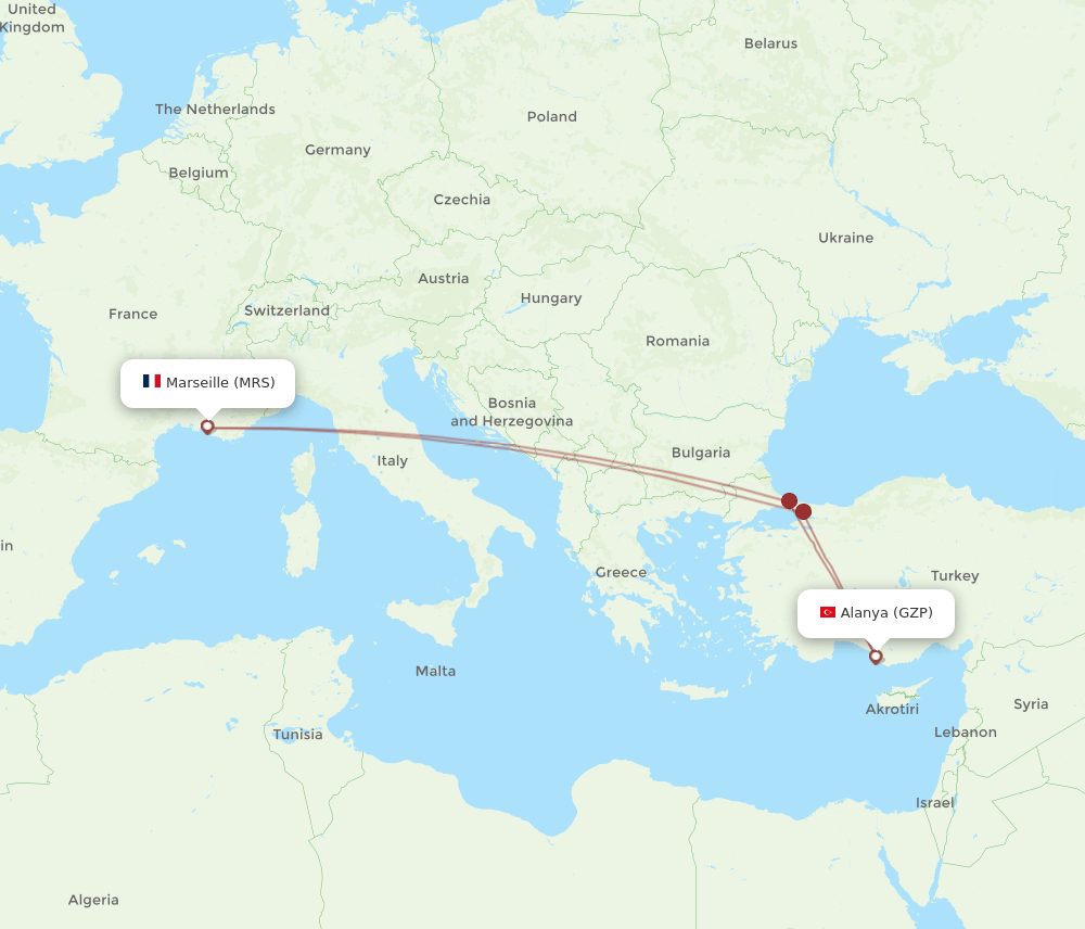 MRS-GZP flight routes