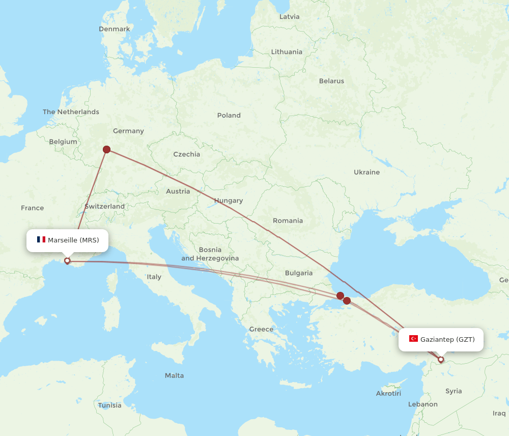 MRS-GZT flight routes