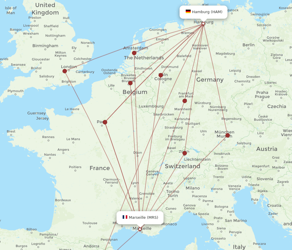 MRS-HAM flight routes