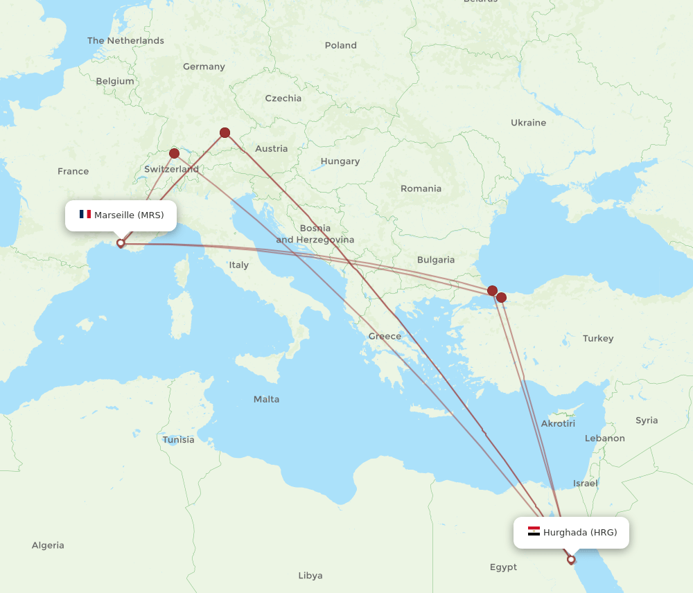 MRS-HRG flight routes