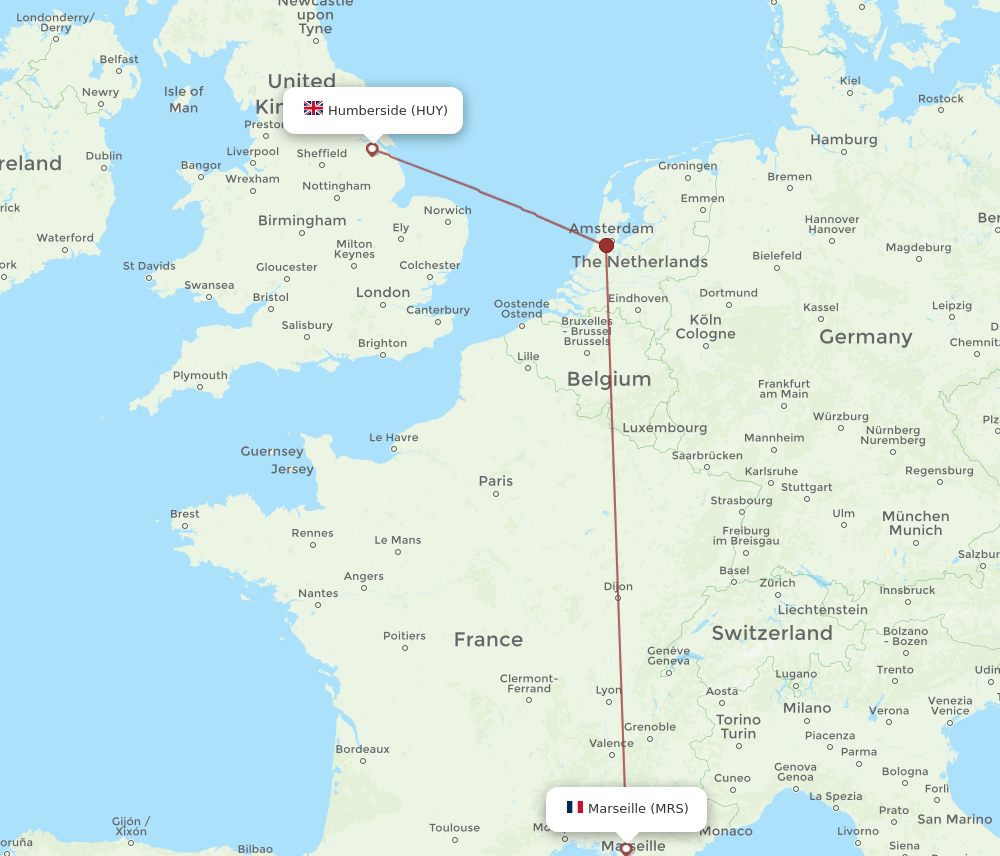 MRS-HUY flight routes