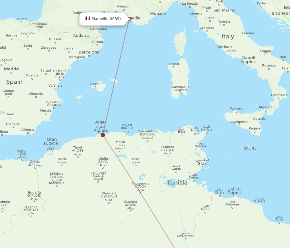 MRS-IAM flight routes