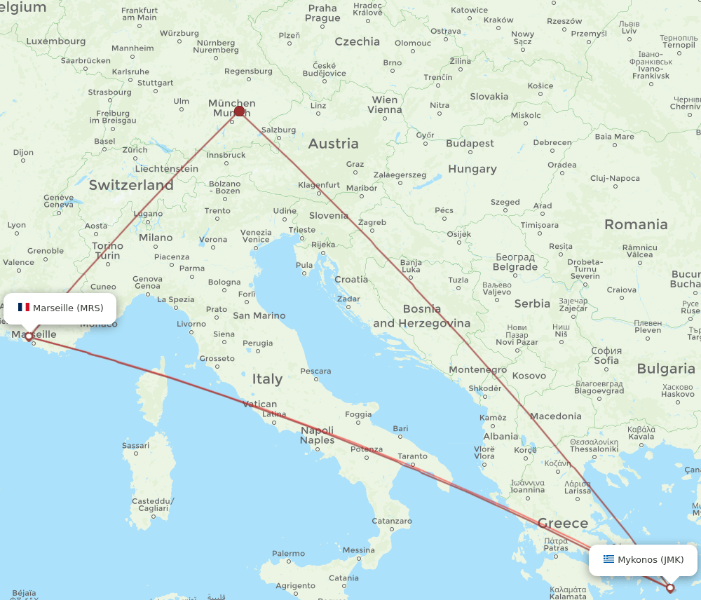 MRS-JMK flight routes
