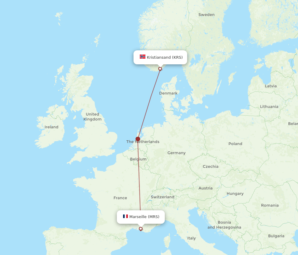 MRS-KRS flight routes