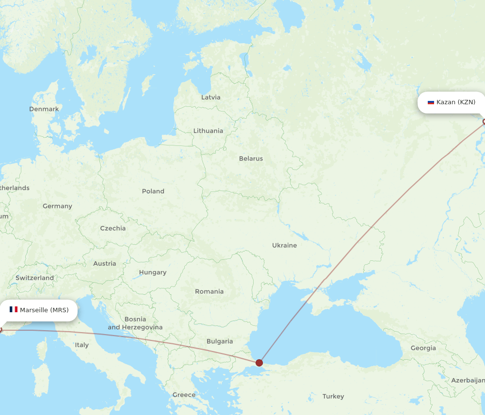 MRS-KZN flight routes