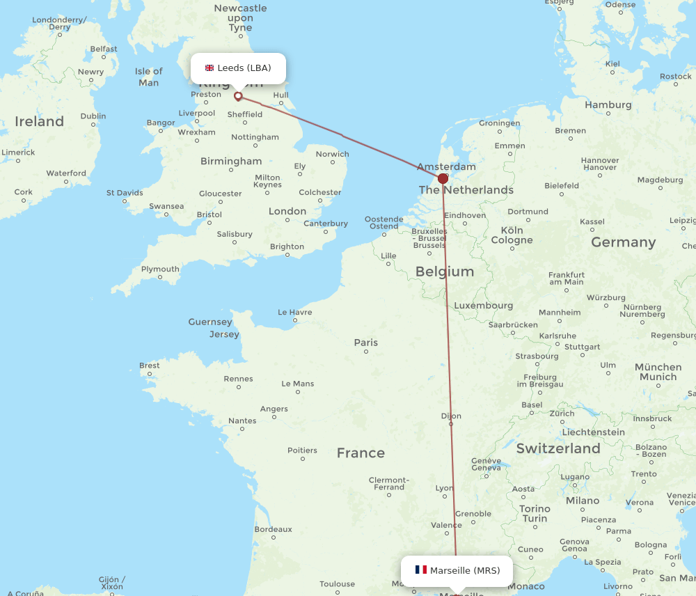 MRS-LBA flight routes