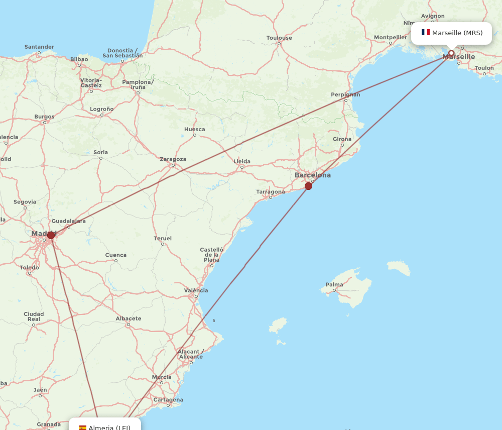 MRS-LEI flight routes