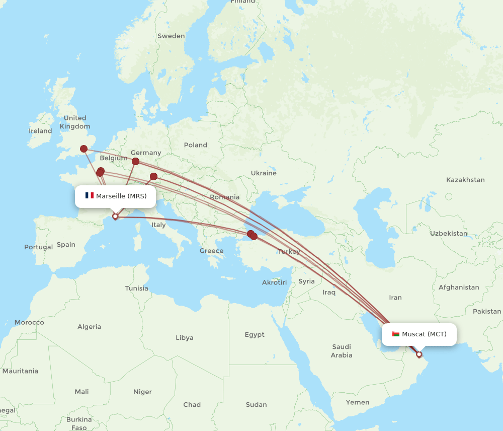 MRS-MCT flight routes