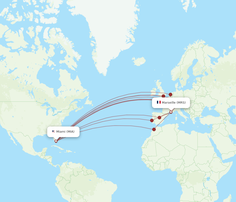 MRS-MIA flight routes