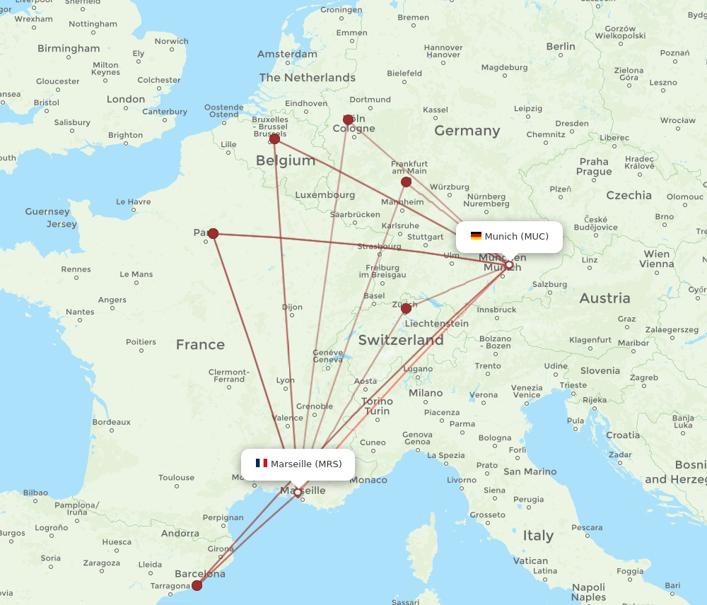 MRS-MUC flight routes