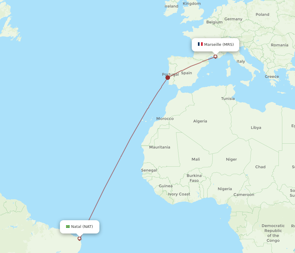 MRS-NAT flight routes