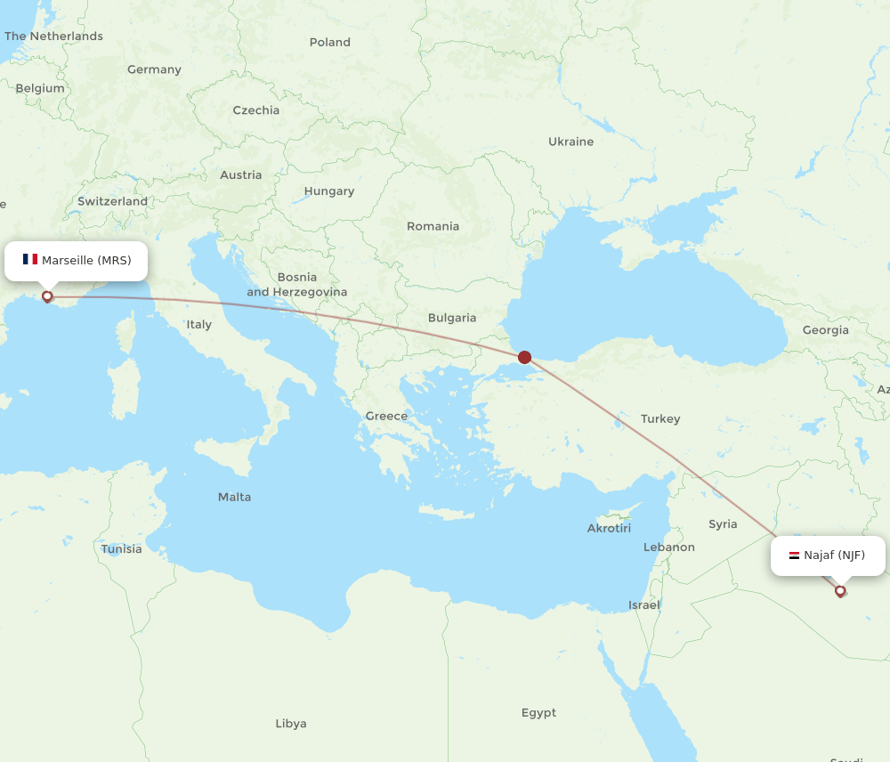 MRS-NJF flight routes