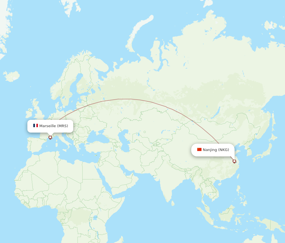 MRS-NKG flight routes