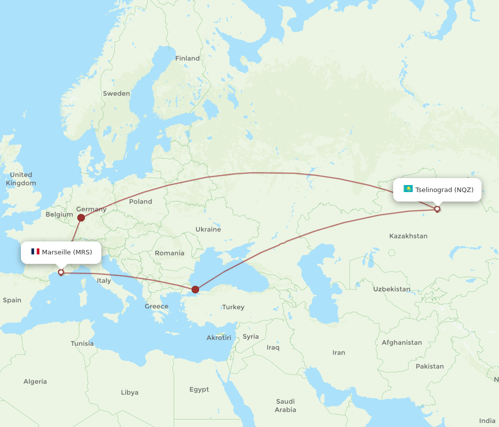 MRS-NQZ flight routes