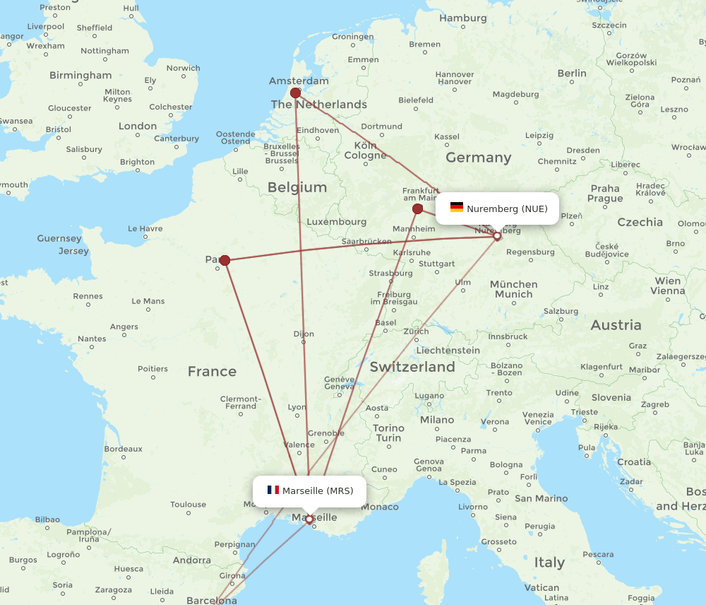 MRS-NUE flight routes