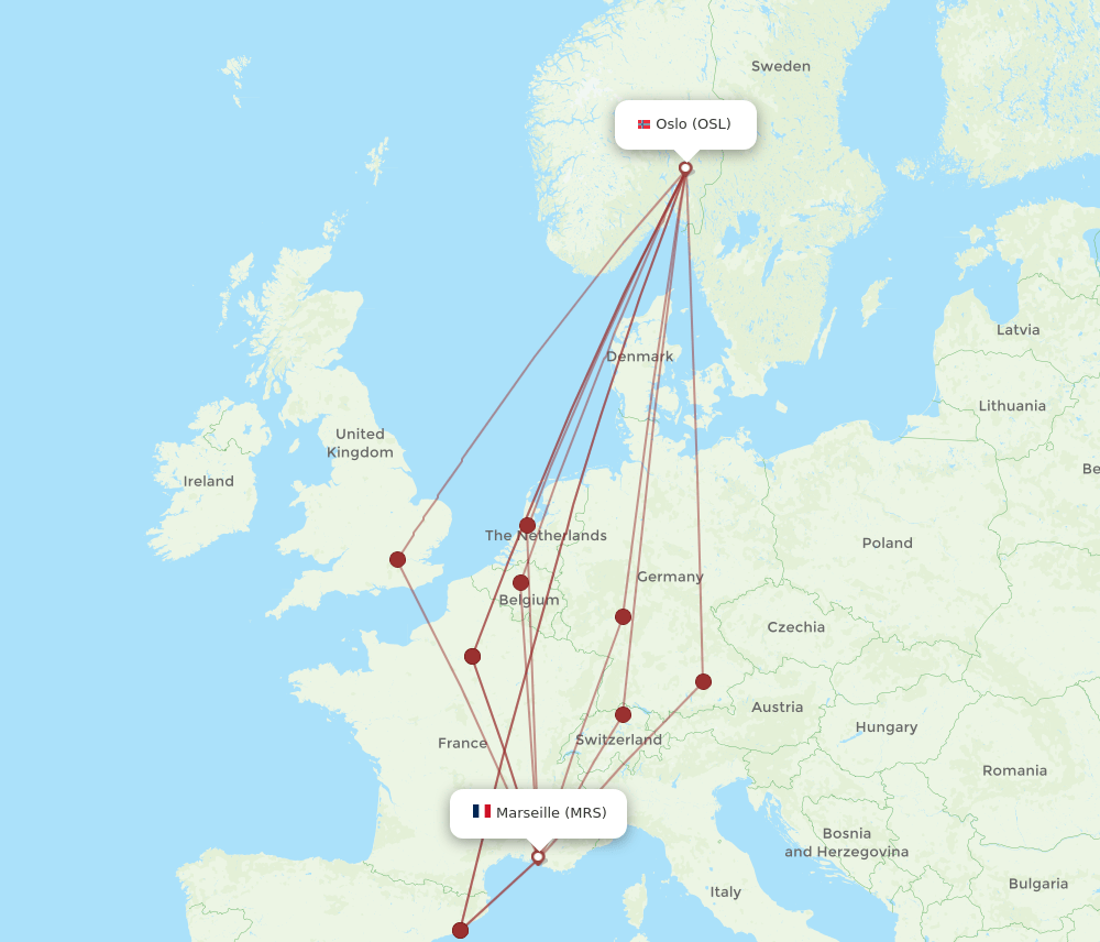 MRS-OSL flight routes