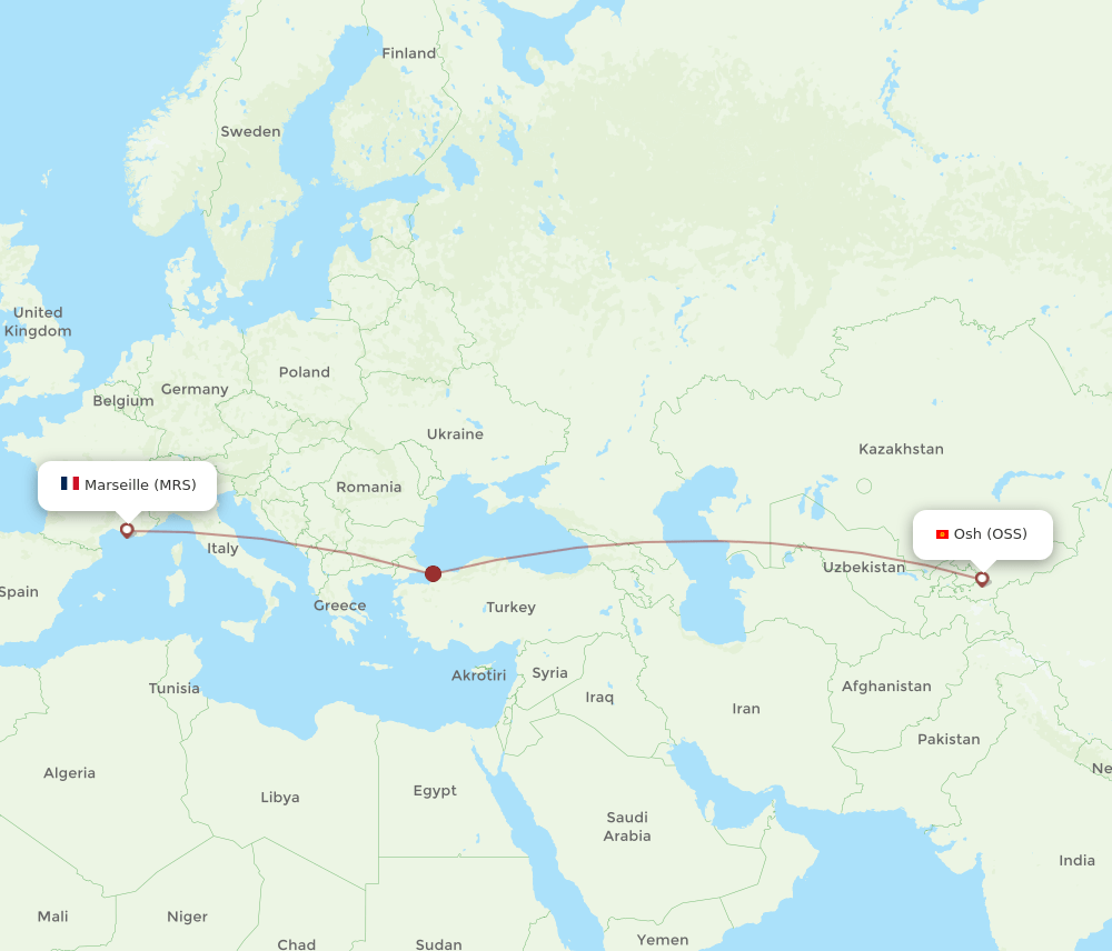 MRS to OSS flights and routes map