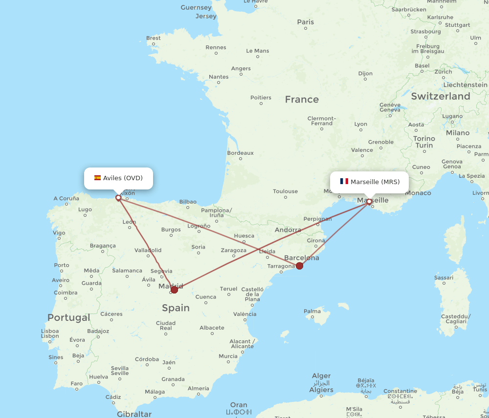 MRS-OVD flight routes