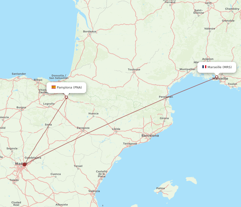 MRS-PNA flight routes