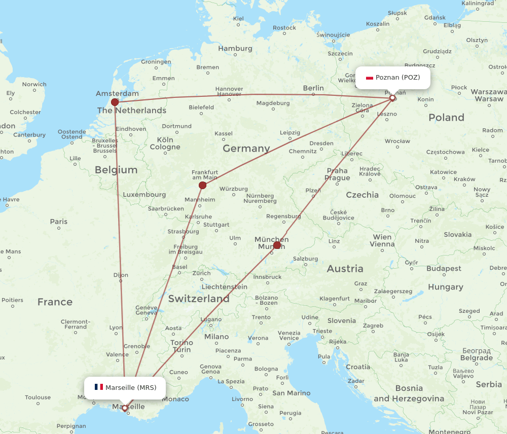 MRS-POZ flight routes