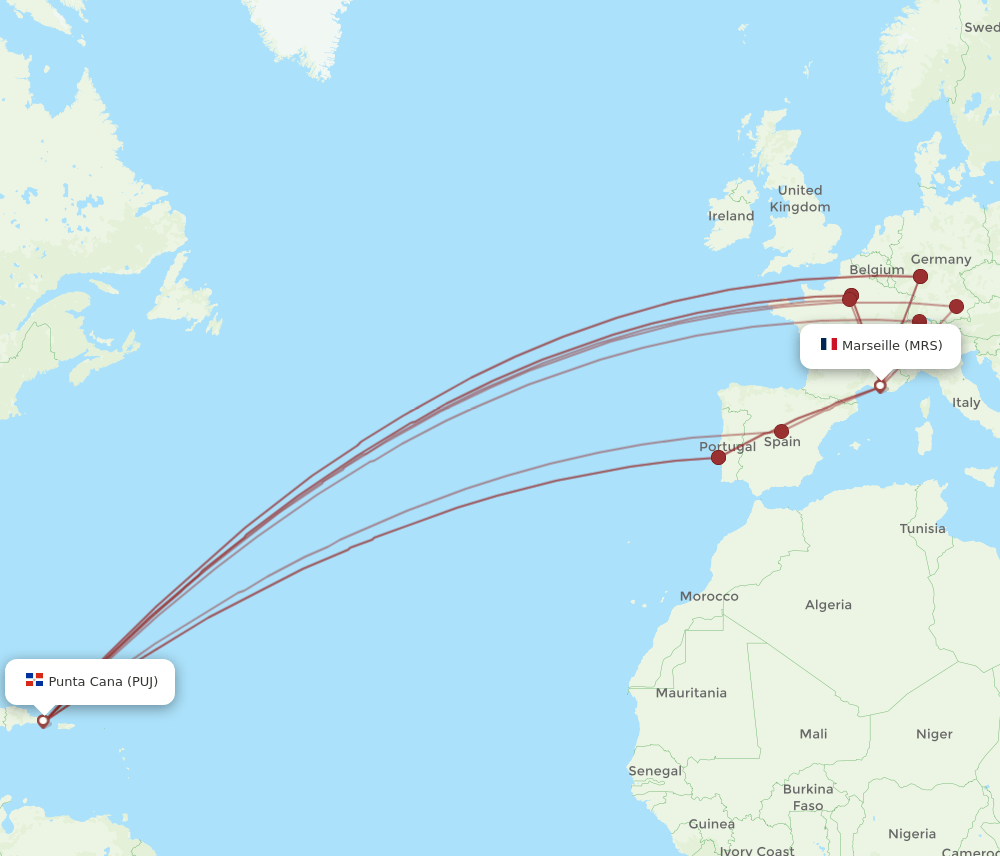MRS-PUJ flight routes