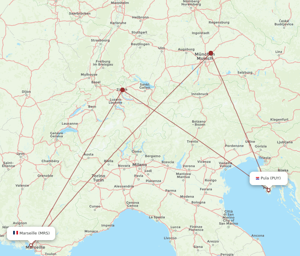 MRS-PUY flight routes