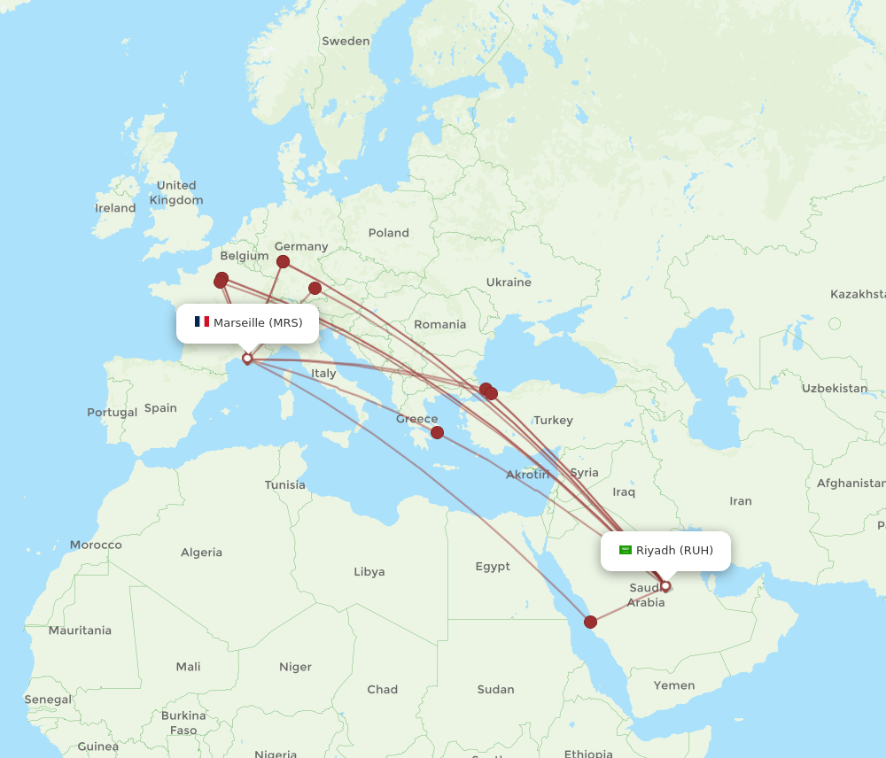 MRS-RUH flight routes