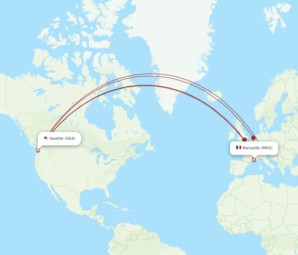 MRS-SEA flight routes