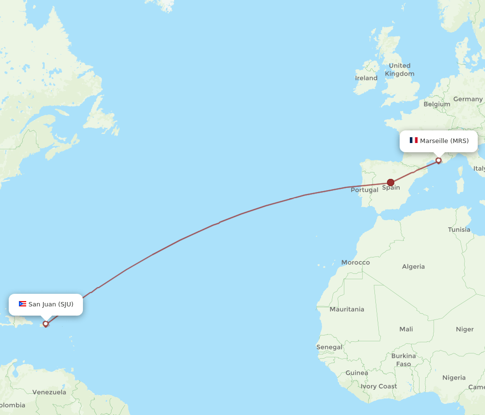 MRS-SJU flight routes