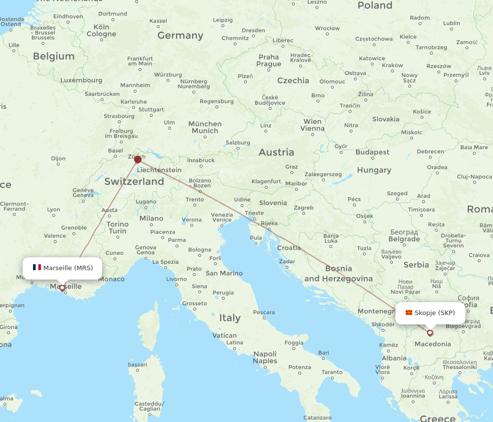MRS-SKP flight routes